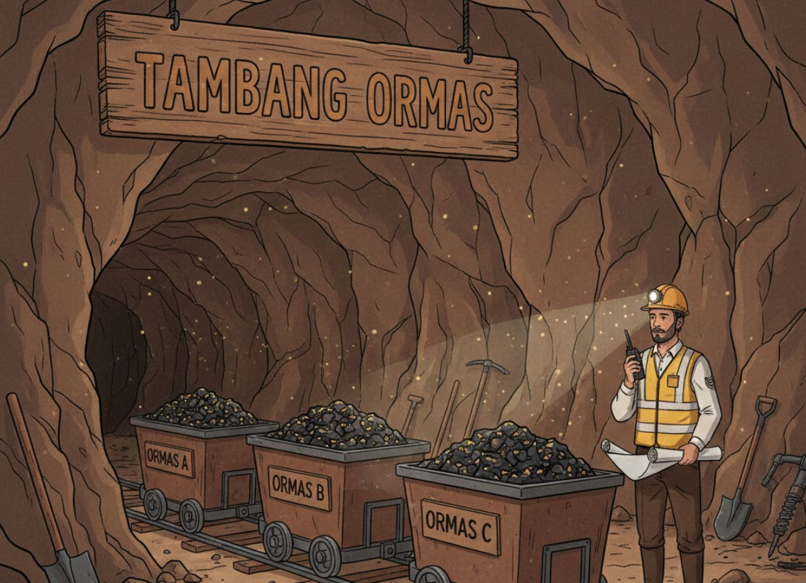 Foto Ilustrasi areal tambang. ( Di buat dengan Ai )