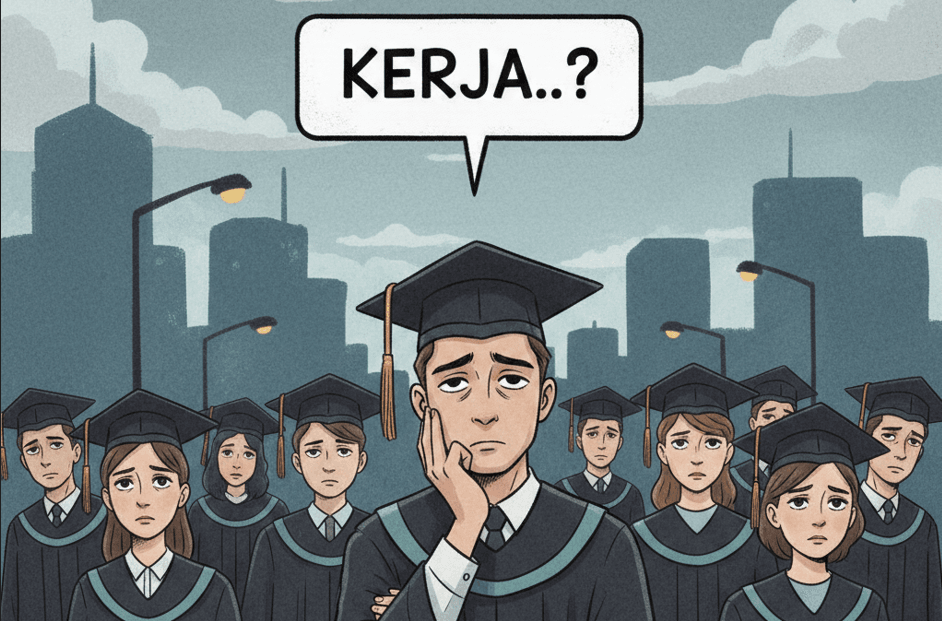ilustrasi Foto pengangguran dan sarjana ( Dibuat Dengan Ai )
